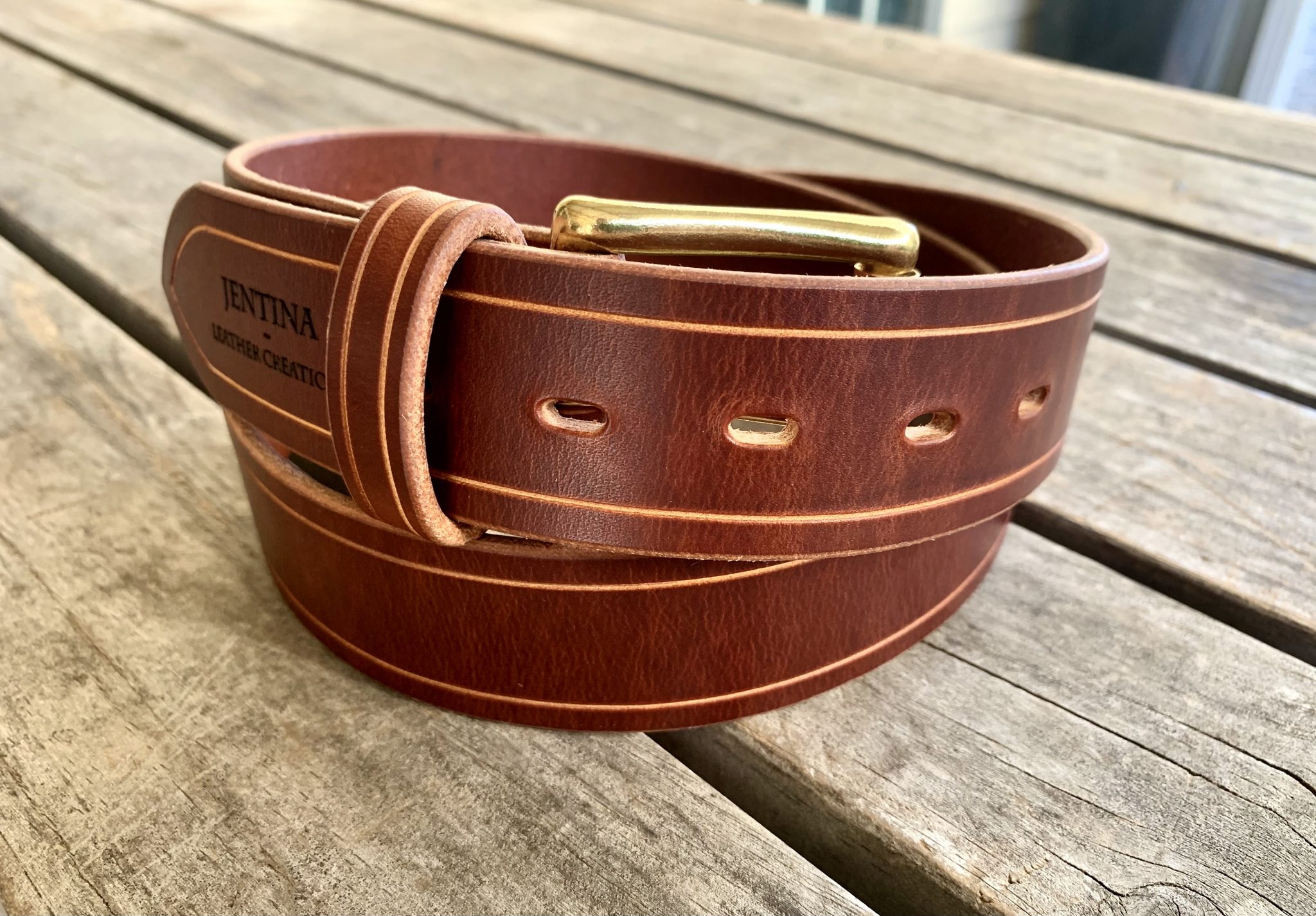 Leather belt 4cm wide - Jentina Leather Creations